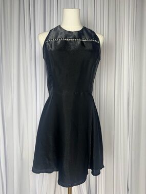 Jessica McClintock for Gunne Sax Y2K Little Black Dress with Rhinestone Detail
